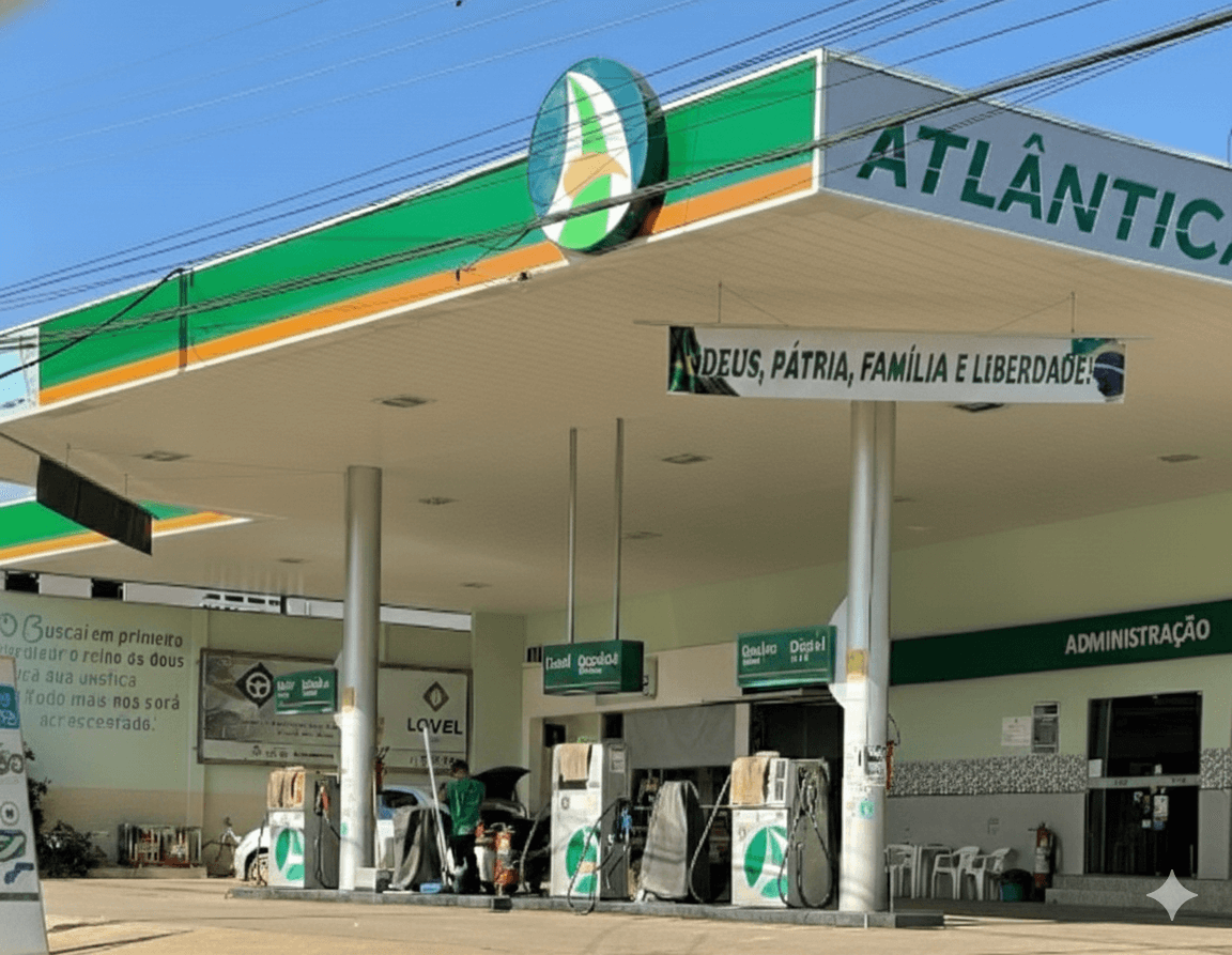 Bomba de combustível da Bandeira Atlântica Petróleo